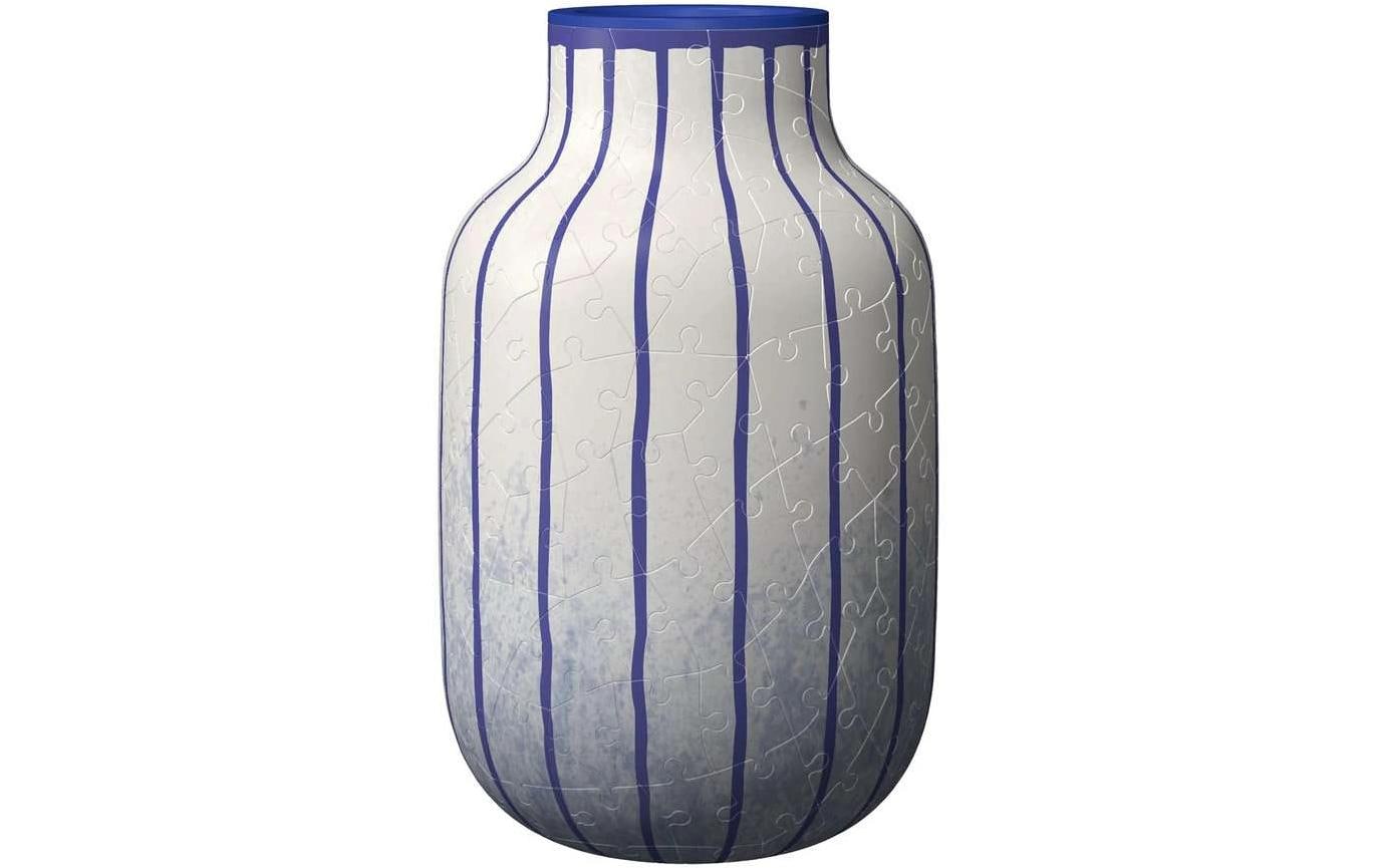 Ravensburger 3D-Puzzle Vase, gestreift, blau – 162 Teile – ab 10 Jahren – Holz