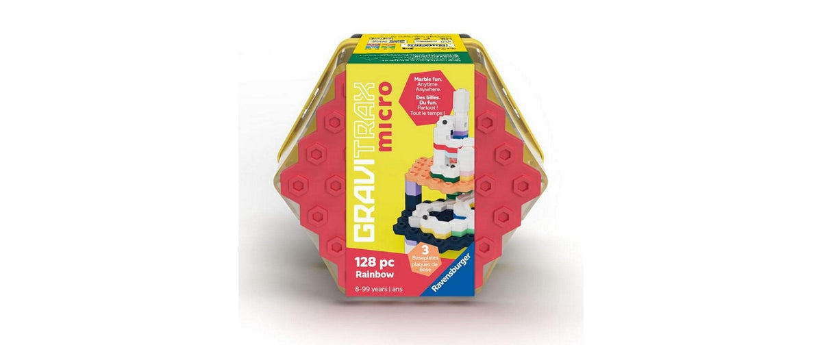 Ravensburger GraviTrax micro Kugelbahn M Rainbow – 128-teilig – ab 8 Jahren – Kunststoff – für GraviTrax micro