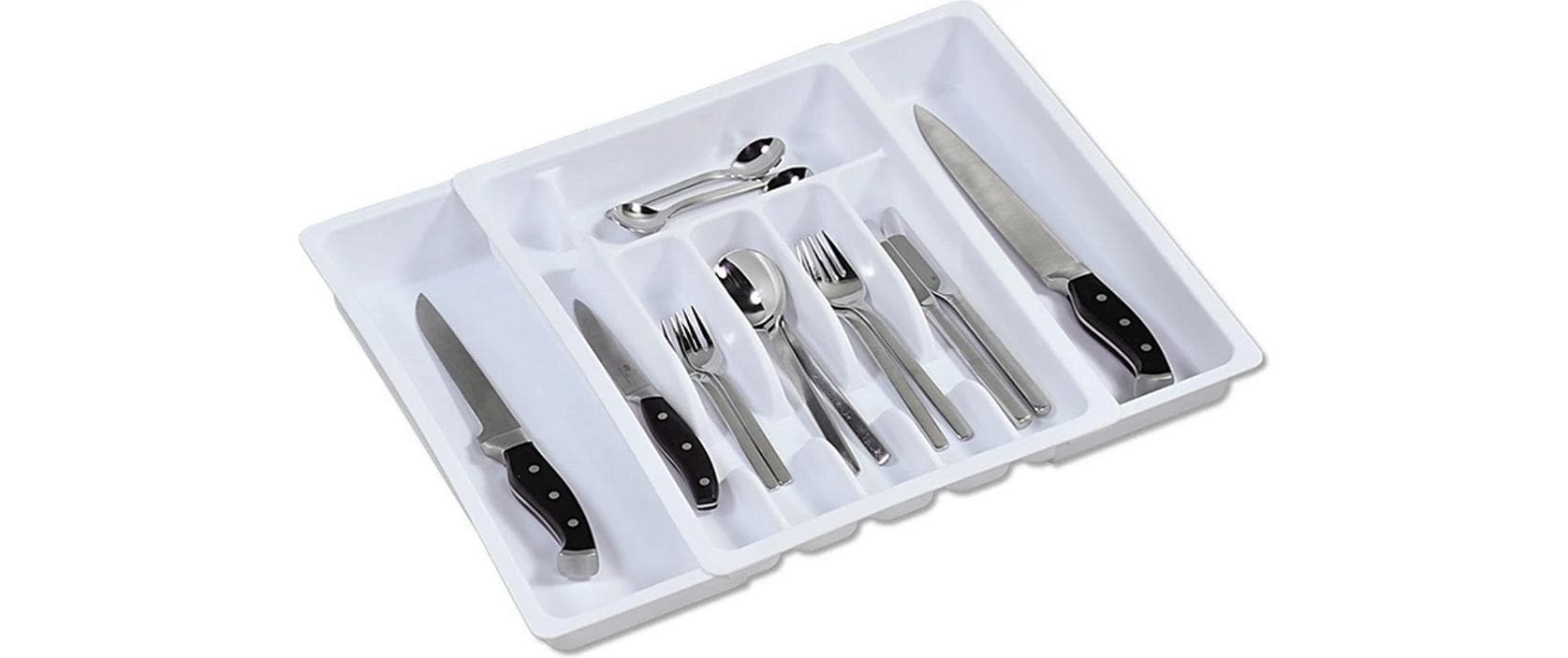 Kesper Besteckkasten, ausziehbar 29–50 cm, Polypropylen (PP), weiss