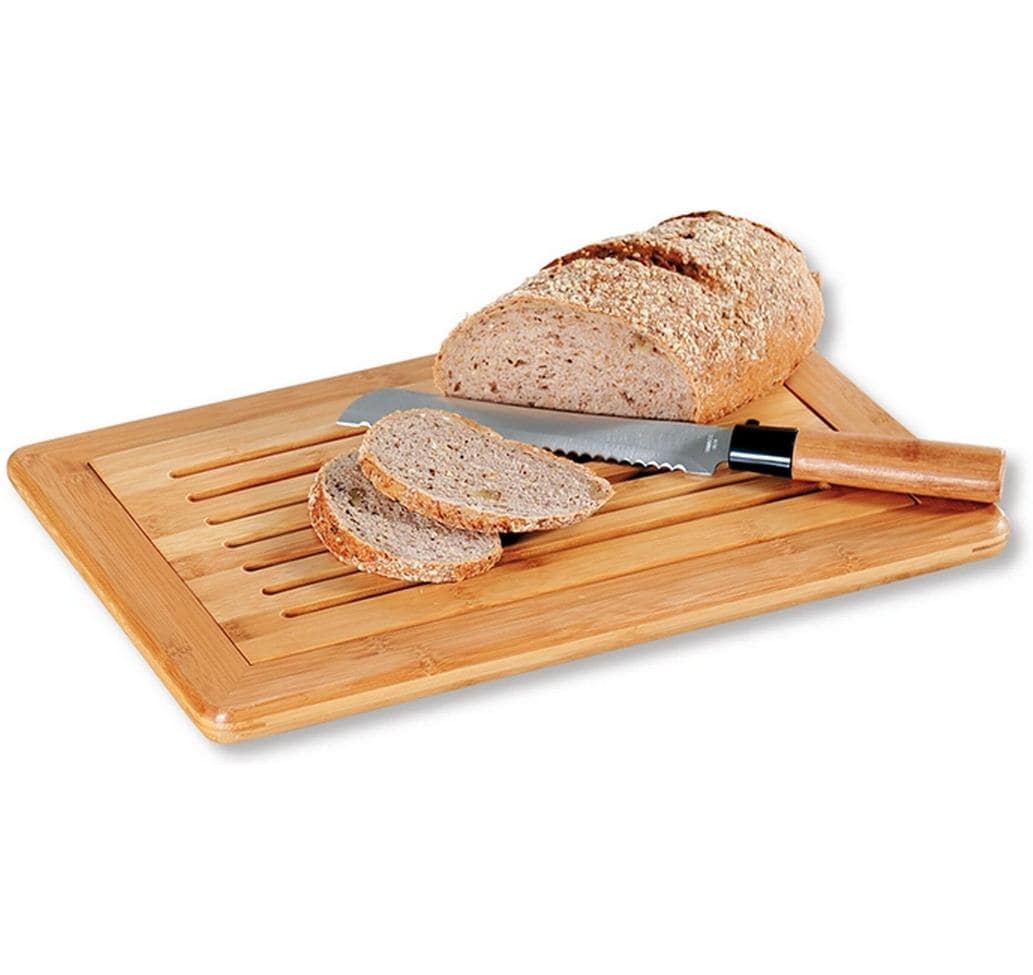 Kesper Schneidebrett 28 × 42 × 2 cm, Bambus/Kunststoff, mit Saftrille, Braun
