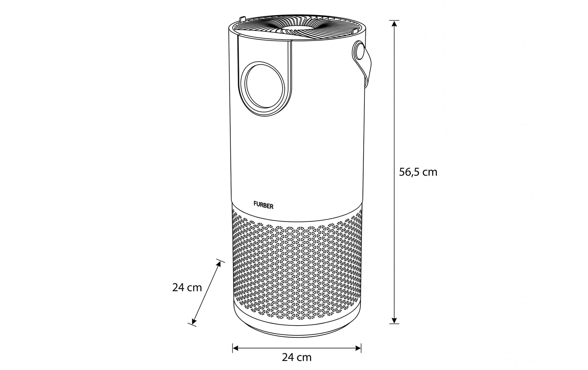 Furber Luftbefeuchter – Verdunster, 400 ml/h, 4 l Tank, bis 50 m²