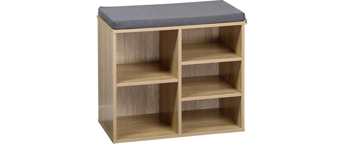 Kesper Garderobe mit Schuhregal – MDF/Textil, Braun, 51,5 × 29,5 × 48 cm