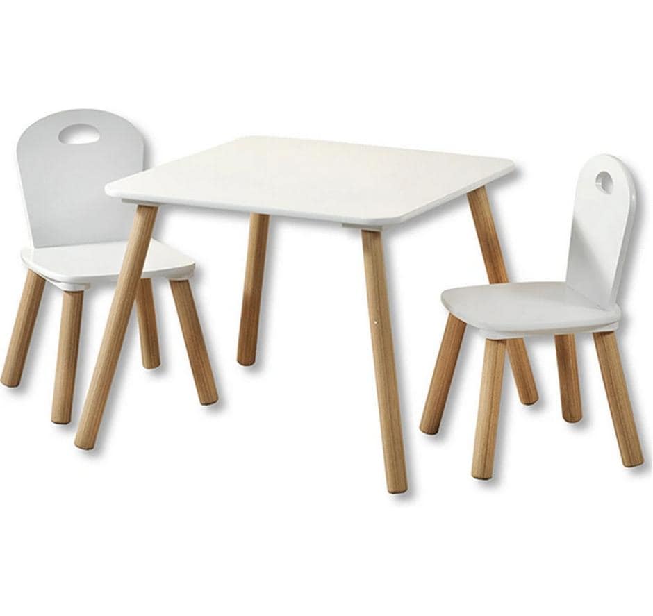 Kesper Bistro-Set – Braun, Weiss – Holz – Tisch 55 × 55 × 45 cm – für den Innenbereich