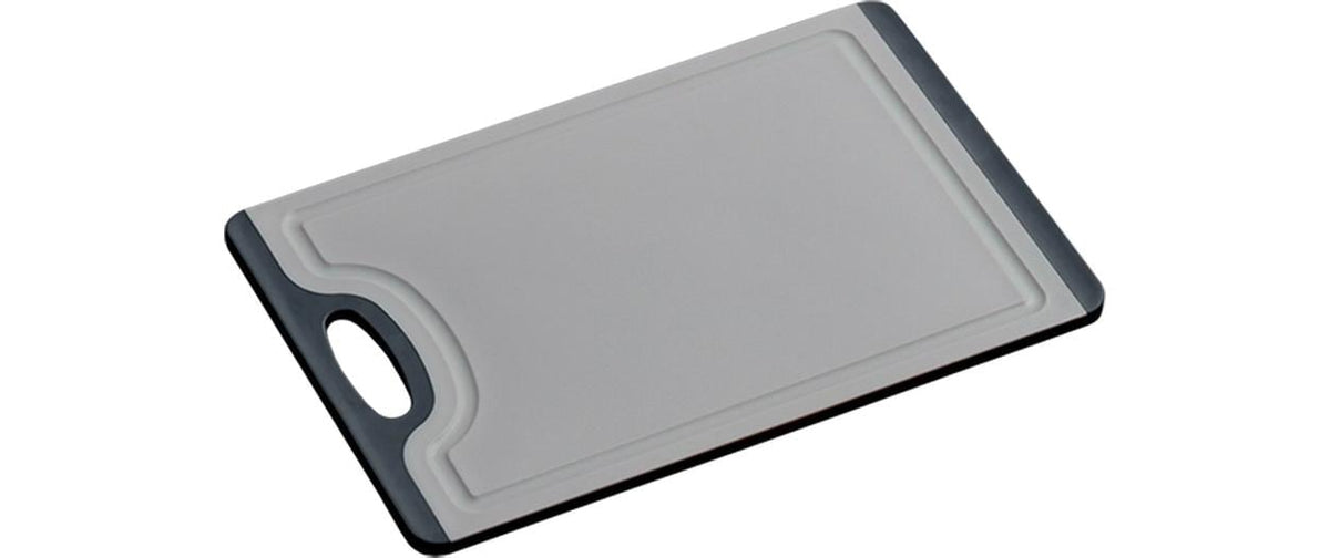 Kesper Schneidebrett 19,5 × 29,5 × 0,8 cm, Kunststoff, mit Saftrille, Grau