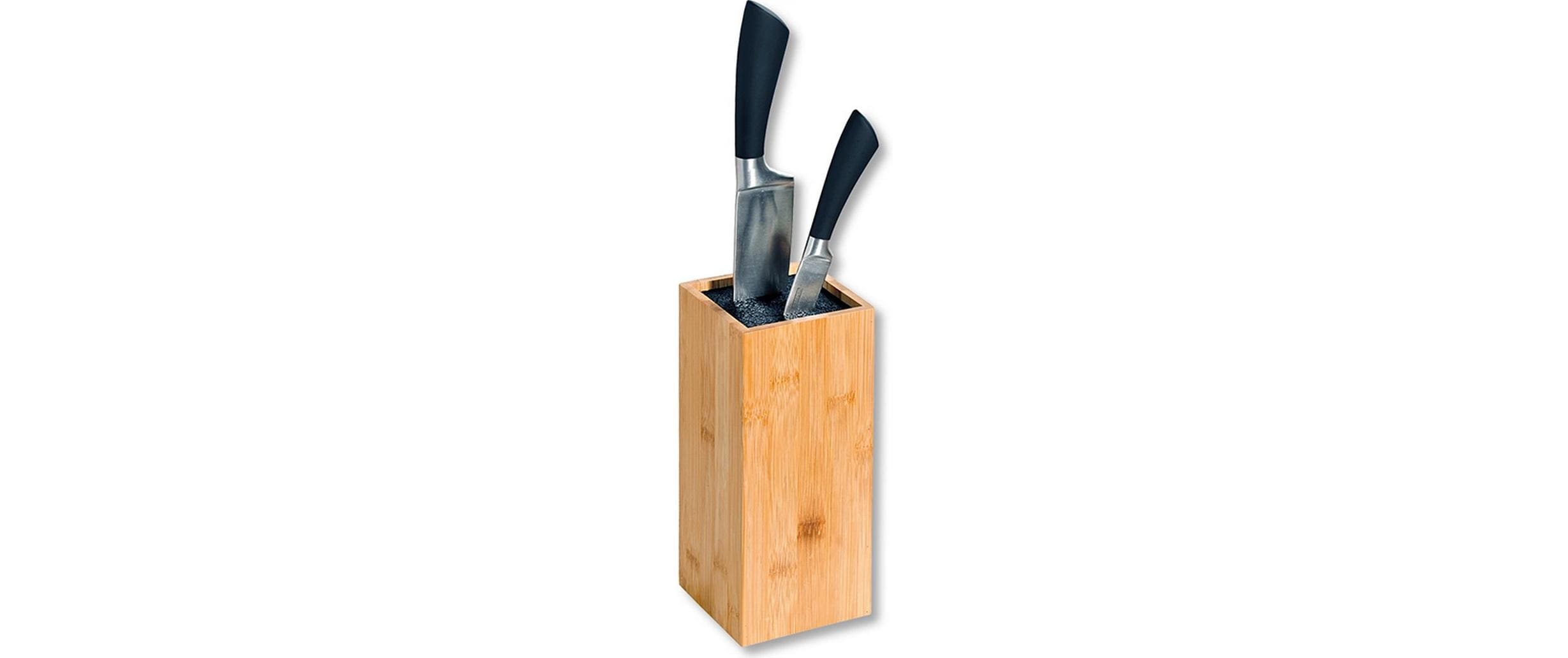 Kesper Messerblock, 10 × 10 × 23 cm, Bambus/Kunststoff, braun
