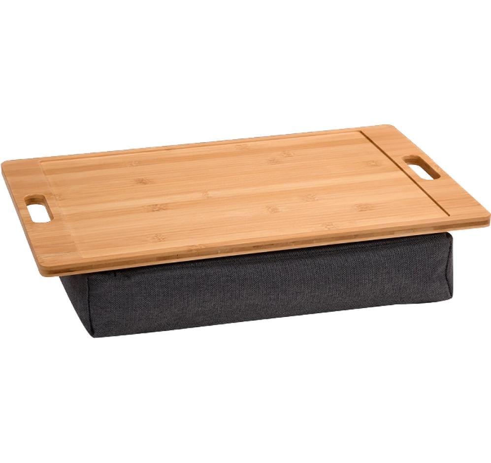 Kesper Knietablett – 31 × 45 × 8 cm, Bambus, Braun, mit Polster