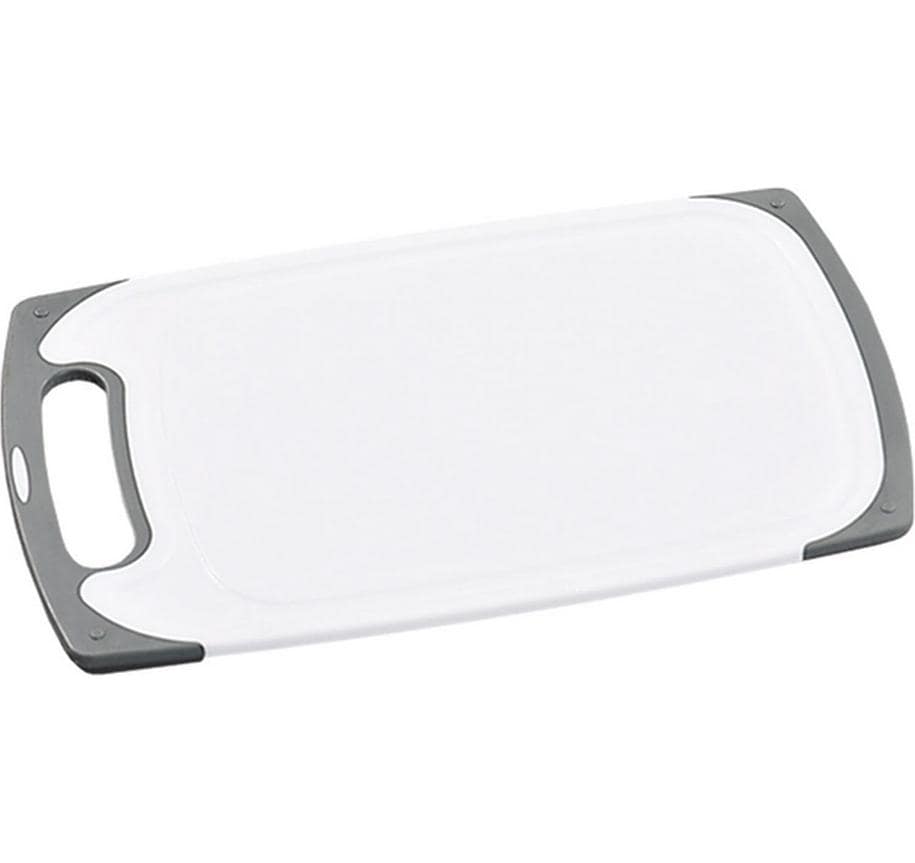 Kesper Schneidebrett 15 × 25 × 0,9 cm, Polypropylen/TPE, mit Saftrille, Weiss