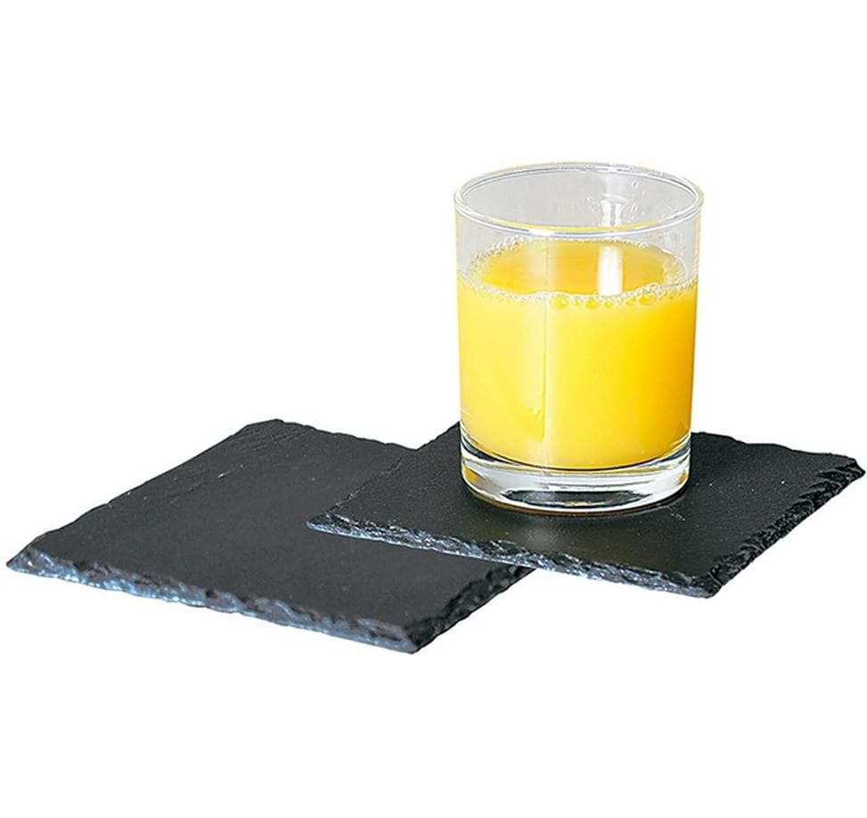 Kesper Untersetzer – 2er Set, 13 × 13 × 0,6 cm, Schiefer, Anthrazit, spülmaschinenfest
