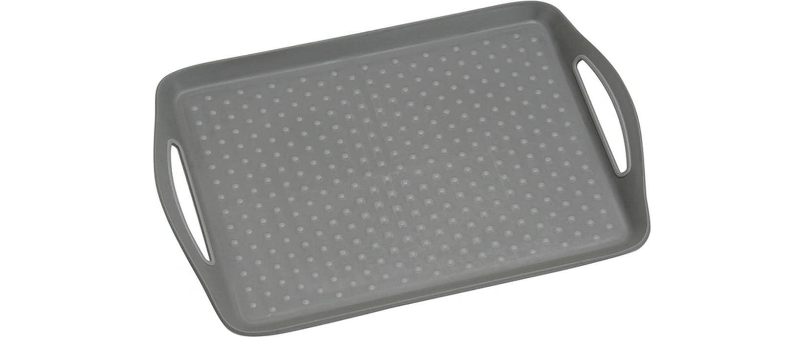 Kesper Serviertablett – 32 × 45,5 × 4,5 cm, Kunststoff (PP)/TPE, Grau, rutschfest, spülmaschinenfest