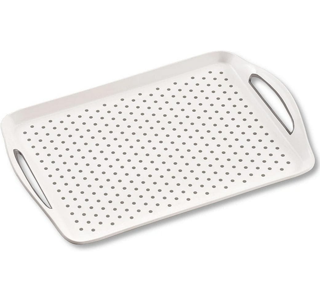 Kesper Serviertablett – 32,0 × 45,5 × 4,5 cm, Kunststoff (PP), Weiss, spülmaschinenfest