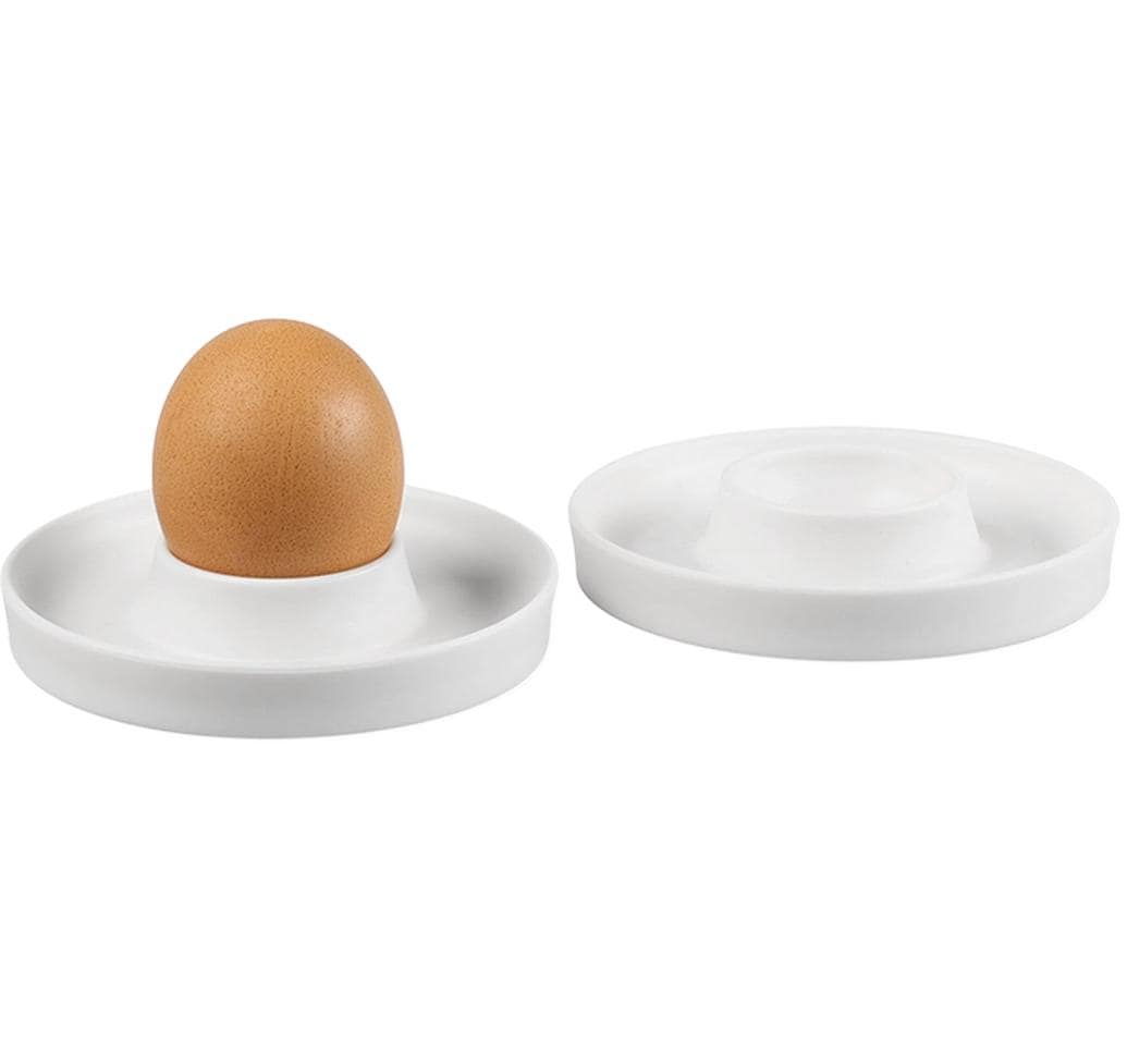 Kesper Eierbecher – 2er Set, Ø 10,0 cm, H 2,0 cm, Kunststoff, Weiss, spülmaschinenfest