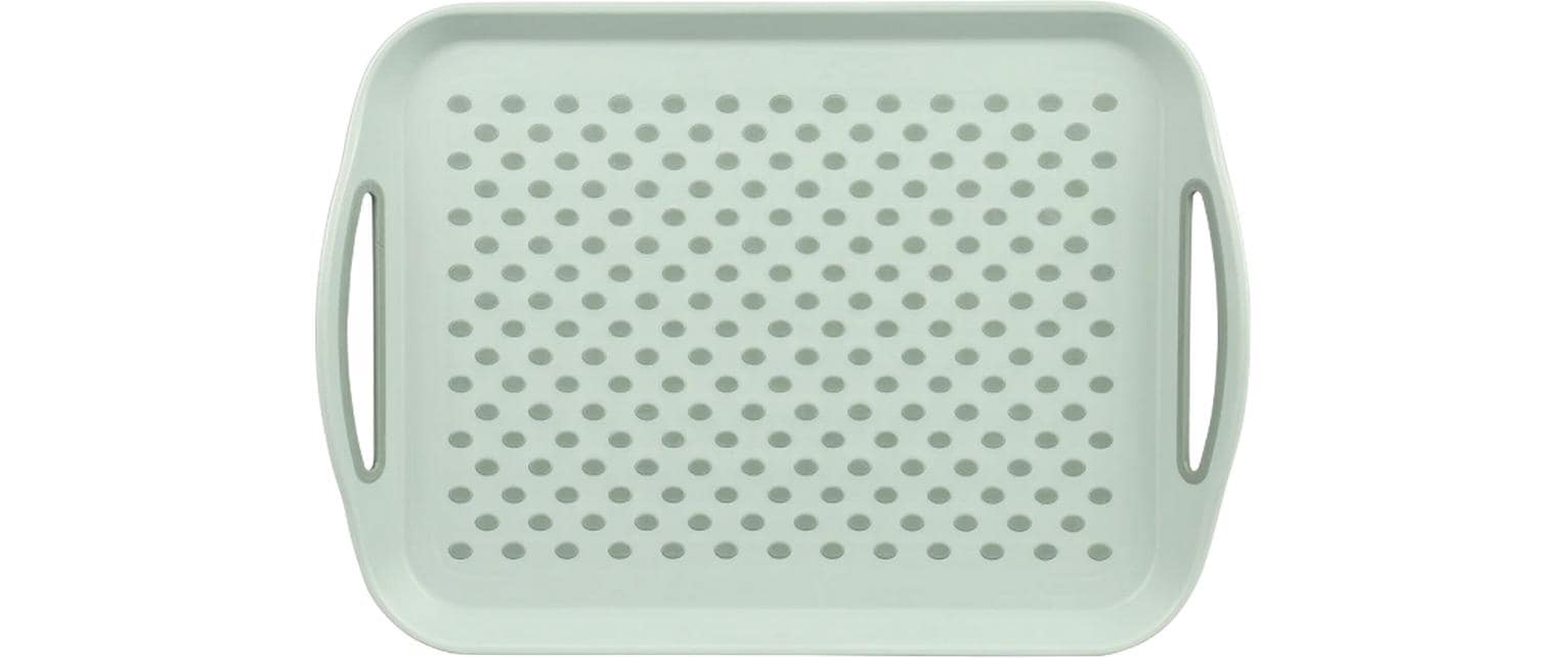 Kesper Serviertablett – 41,5 × 28,7 × 4,5 cm, Kunststoff (PP/TPE), Mint, mit Griff, rutschfest