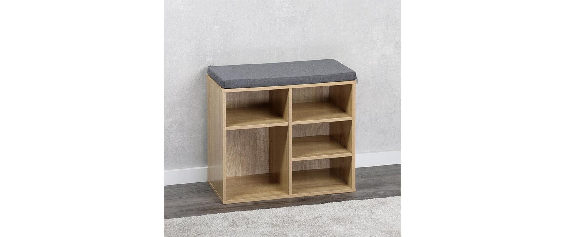 Kesper Garderobe mit Schuhregal – MDF/Textil, Braun, 51,5 × 29,5 × 48 cm