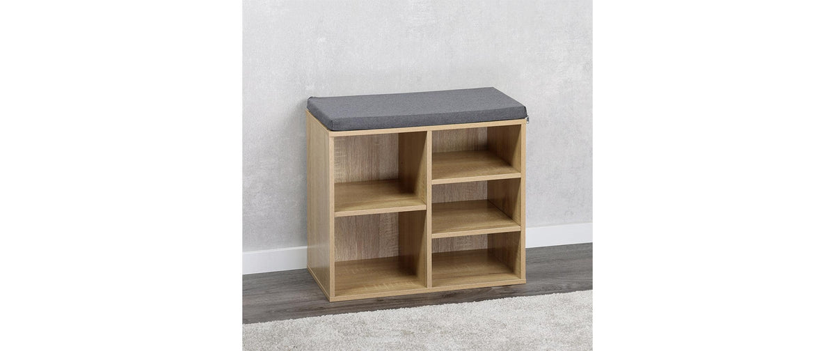 Kesper Garderobe mit Schuhregal – MDF/Textil, Braun, 51,5 × 29,5 × 48 cm