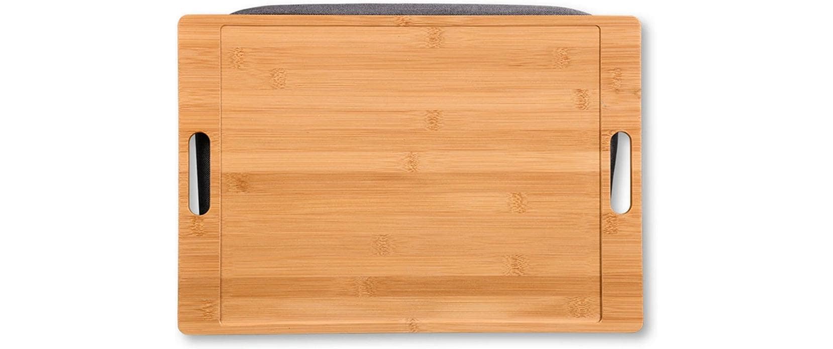 Kesper Knietablett – 31 × 45 × 8 cm, Bambus, Braun, mit Polster
