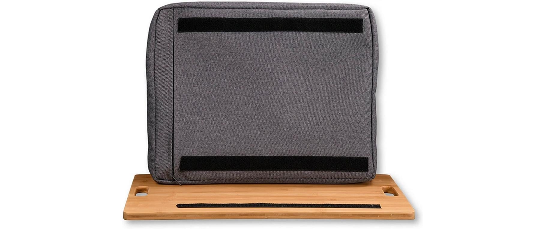 Kesper Knietablett – 31 × 45 × 8 cm, Bambus, Braun, mit Polster