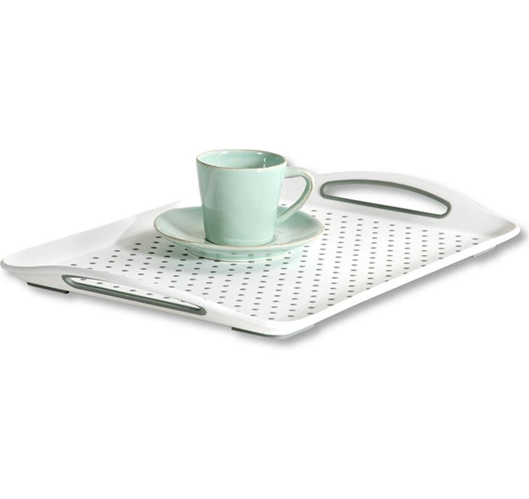 Kesper Serviertablett – 32,0 × 45,5 × 4,5 cm, Kunststoff (PP), Weiss, spülmaschinenfest