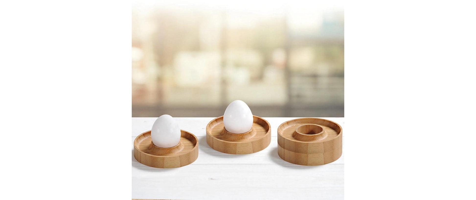 Kesper Eierbecher – 4er Set, Ø 10 cm, Bambus, Braun, spülmaschinenfest