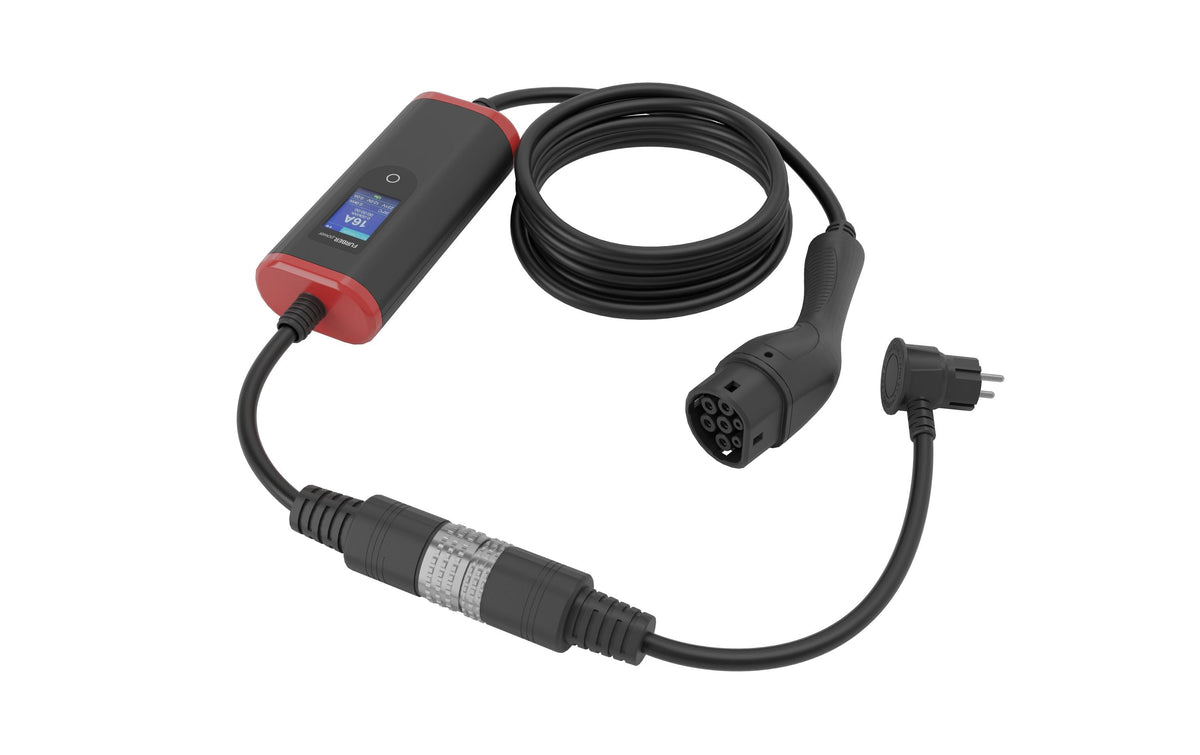 FURBER.power Freyja Reiseladegerät – 11 kW, Typ 2 Ladekabel, 5 m, 16 A, IP65, FI Typ A/DC Schutz, Bluetooth/WLAN
