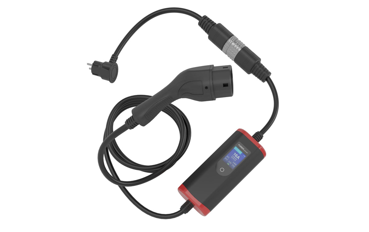 FURBER.power Freyja Reiseladegerät – 11 kW, Typ 2 Ladekabel, 5 m, 16 A, IP65, FI Typ A/DC Schutz, Bluetooth/WLAN