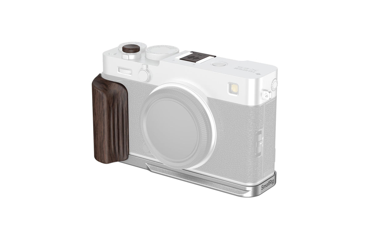SmallRig L-förmige Montageplatte – mit Holzgriff – für Fujifilm X-E5 – Braun/Silber – 50 × 125,1 × 60,5 mm