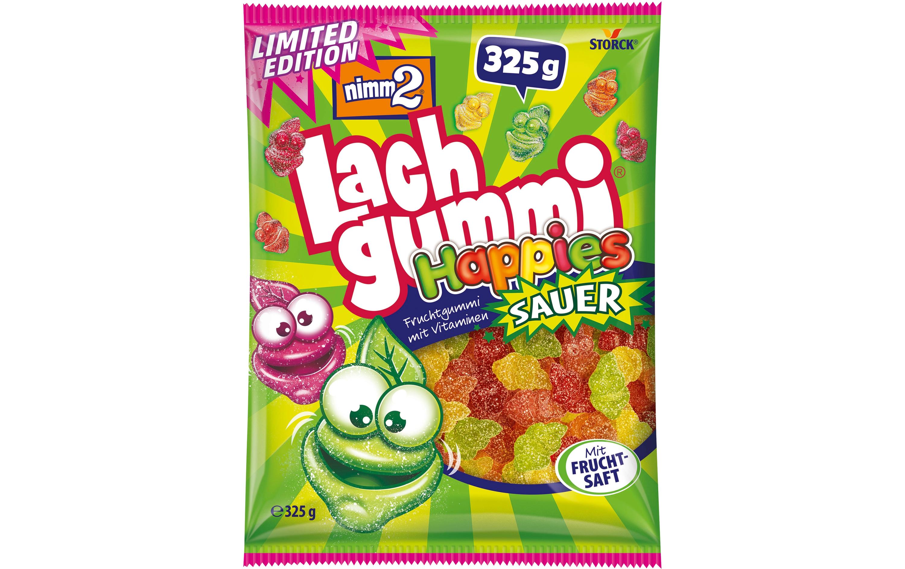 Storck Nimm2 Lachgummi Happies – Sauer, glutenfrei – 325 g