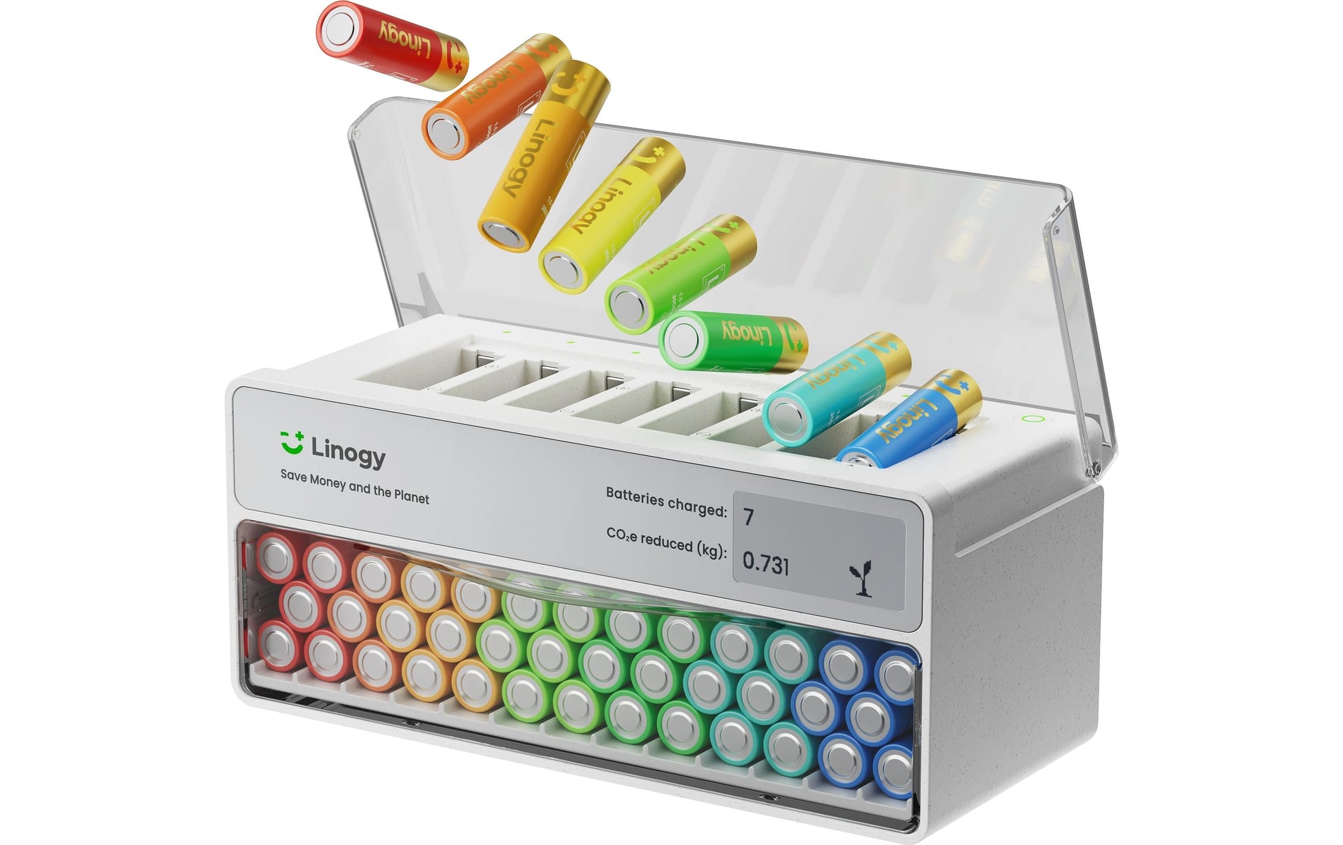 Linogy Batterieladegerät 8× – für AA, AAA, Li-Ion und andere – Ladezeit 3 h