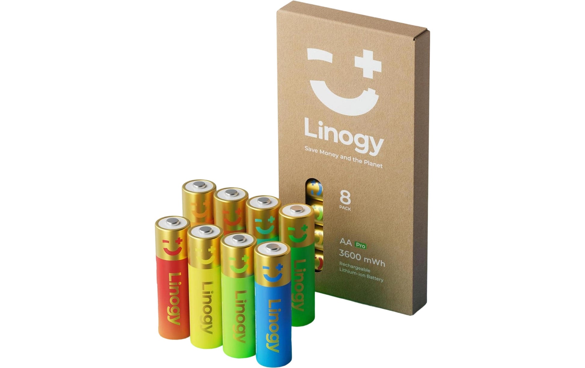 Linogy AA Akkus, Nickel-Metallhydrid (NiMH), 2400 mAh, 1,5 V – 8 Stk.