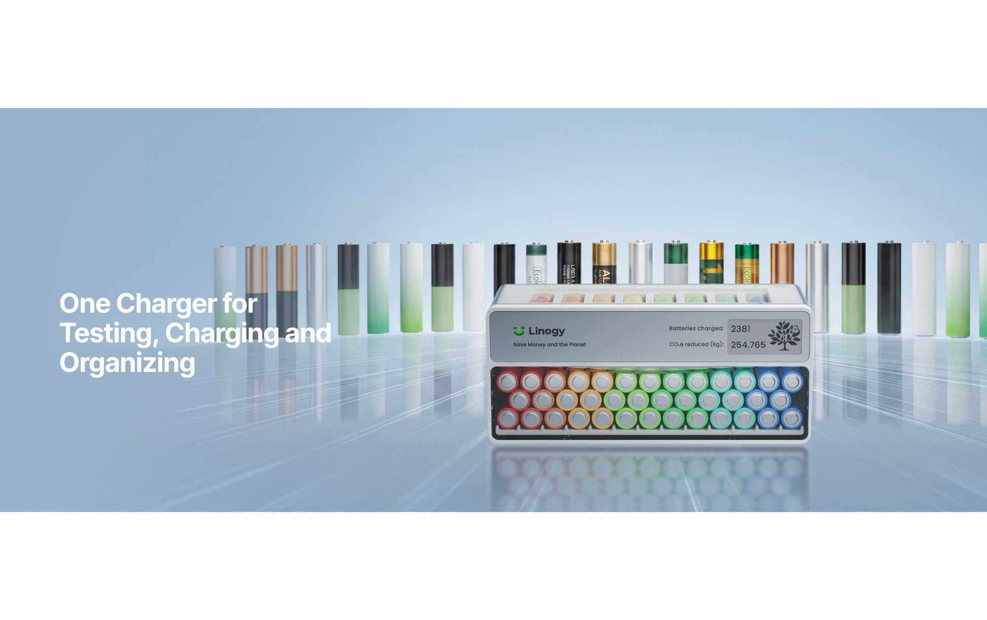 Linogy Batterieladegerät 8× – für AA, AAA, Li-Ion und andere – Ladezeit 3 h