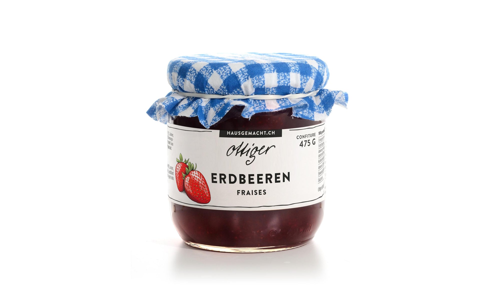 Ottiger Erdbeer-Konfitüre – glutenfrei, vegan – 475 g
