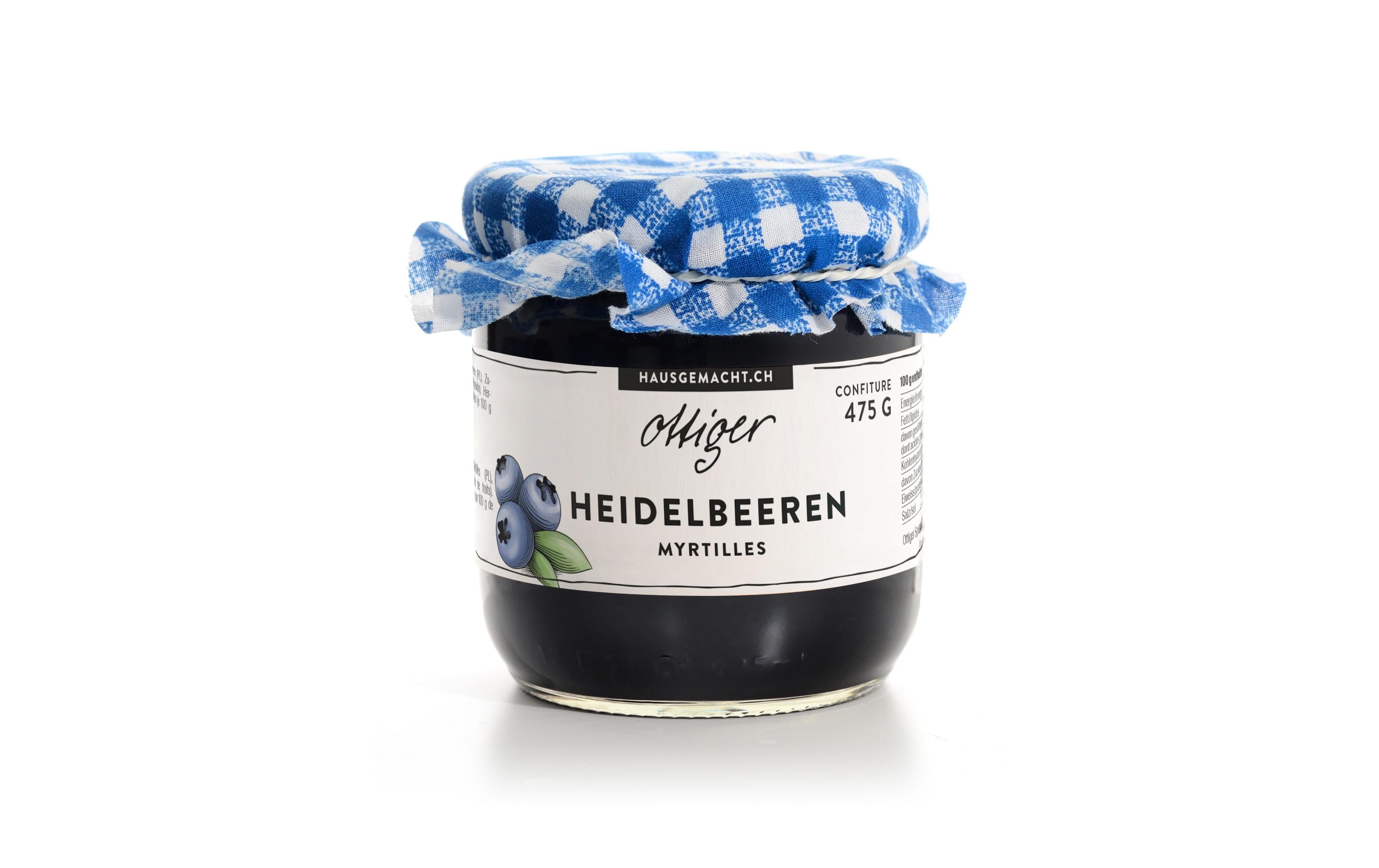 Ottiger Heidelbeer Konfitüre – glutenfrei, vegan – 475 g