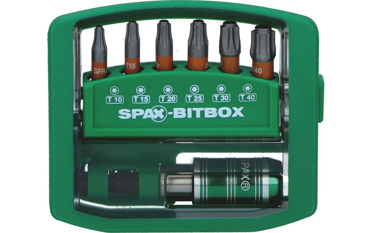 Spax T-STAR PLUS Bohr- & Bit-Set TX10/15/20/25/30/40 1/4" Sechskant – mit Magnet-Bithalter