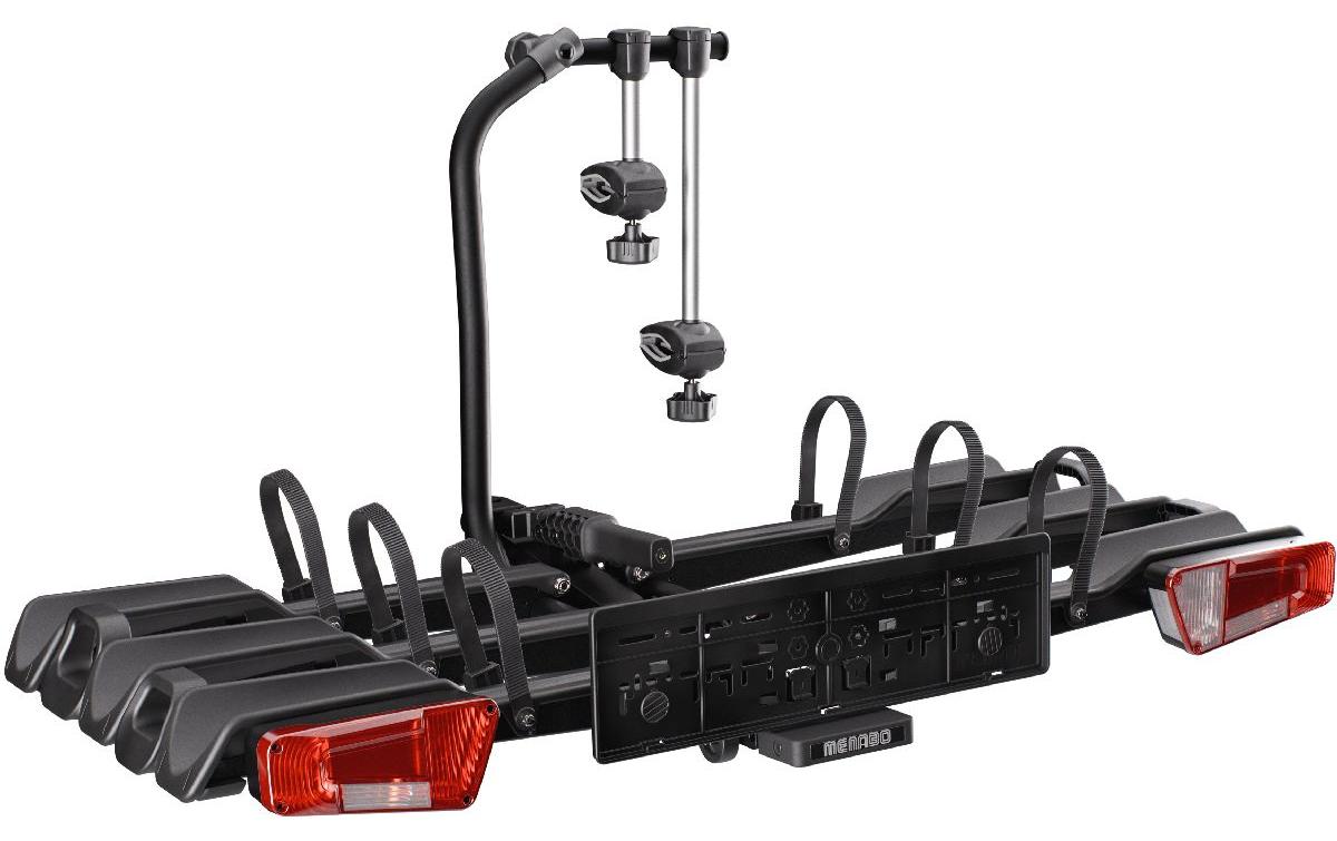 Menabo AHK-Fahrradträger Orbit 3 – für Anhängerkupplung – 3 Fahrräder, bis 70 kg – Schwarz/Silber