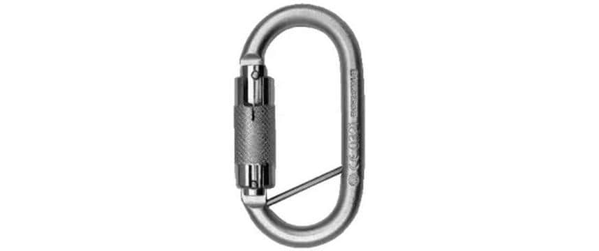 Ikar Doppelwirkungs-Karabiner – Tragkraft 2500 kg, aus Stahl, mit Steg