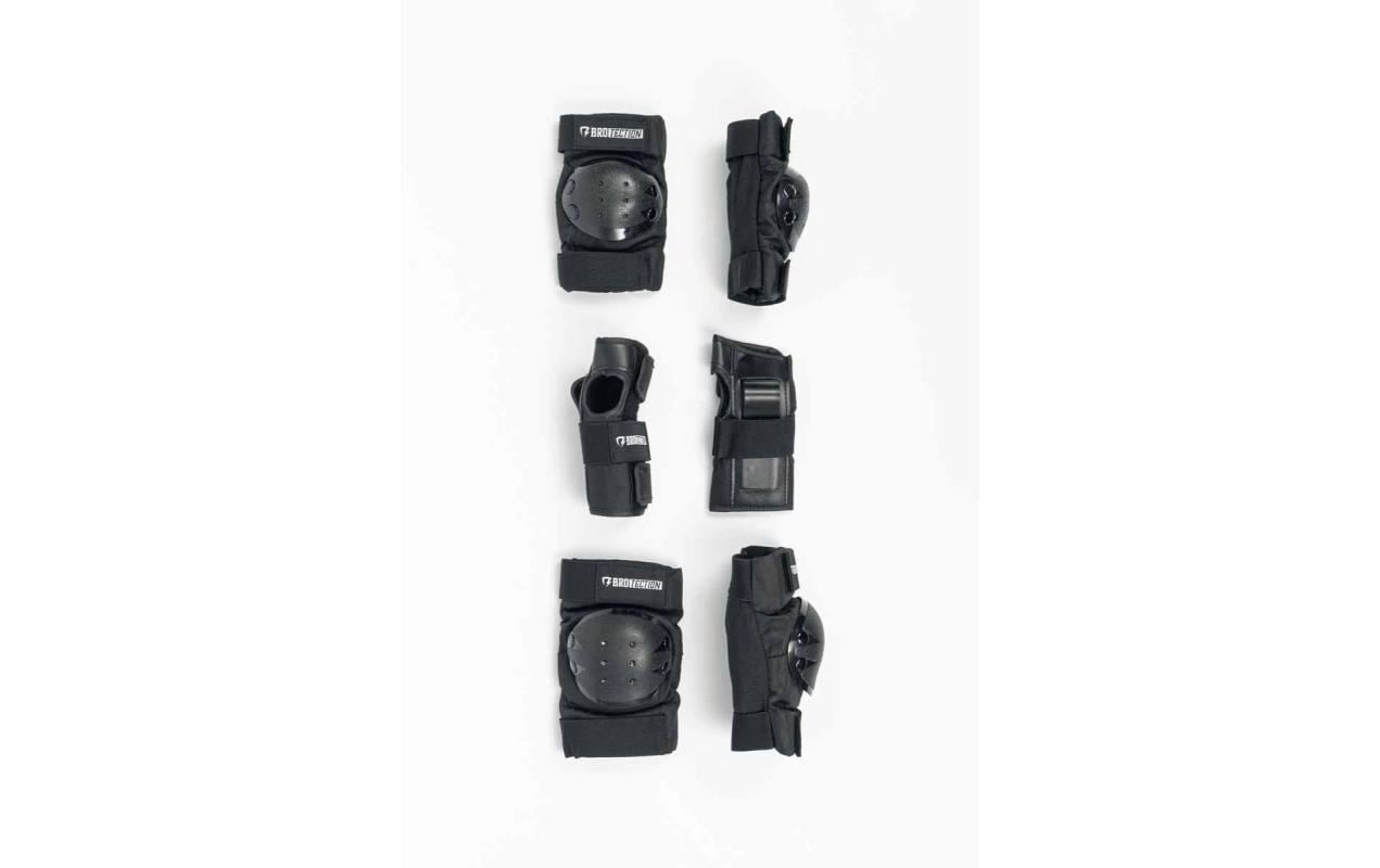 Loomi boards BroTection – Protektoren-Set – S – Schwarz, Ellbogen/Handgelenk/Knie