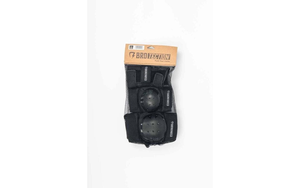 Loomi boards BroTection – Protektoren-Set – S – Schwarz, Ellbogen/Handgelenk/Knie