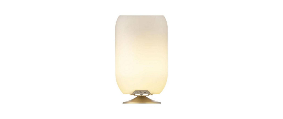 Kooduu Tischleuchte ATMOS – LED 10 W, 230 lm, dimmbar, Akkubetrieb, Lautsprecher – Messing