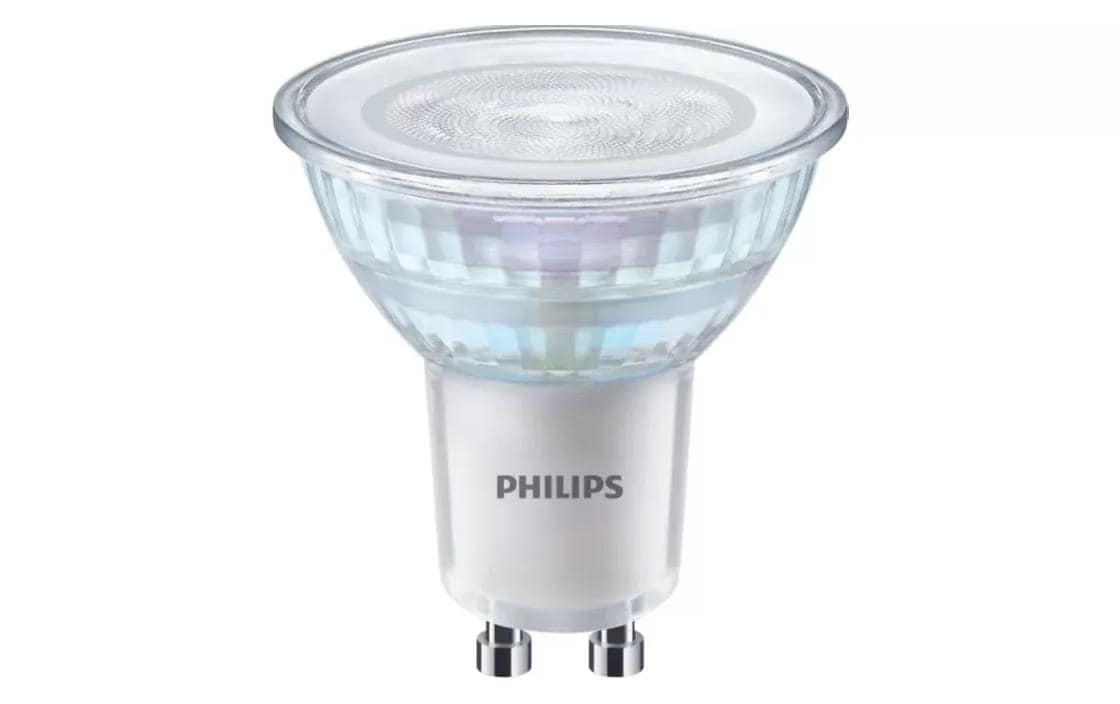 Philips LED-Leuchtmittel GU10 Spot – 355 lm, 3,7 W, Warmweiss 2700 K, 36°, dimmbar – 5 Stk. – Glas