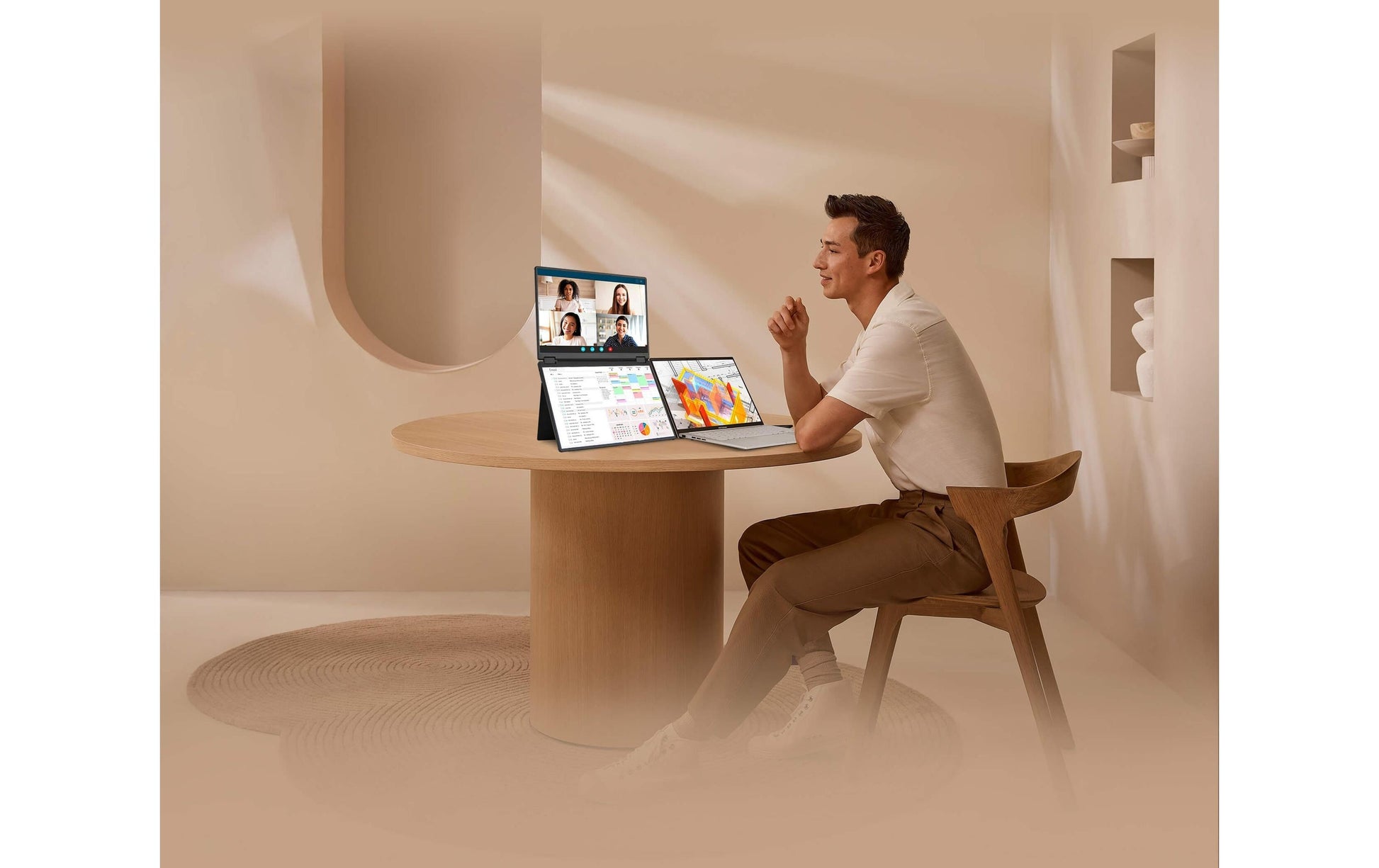 ASUS ZenScreen Duo MB14FCD – 13", 1920 × 1200, IPS, USB-C 60 W