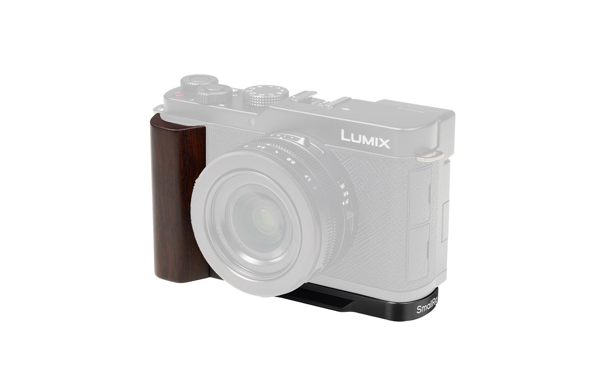 SmallRig L-Platte mit Holzgriff – für Panasonic Lumix L10 – Braun/Schwarz