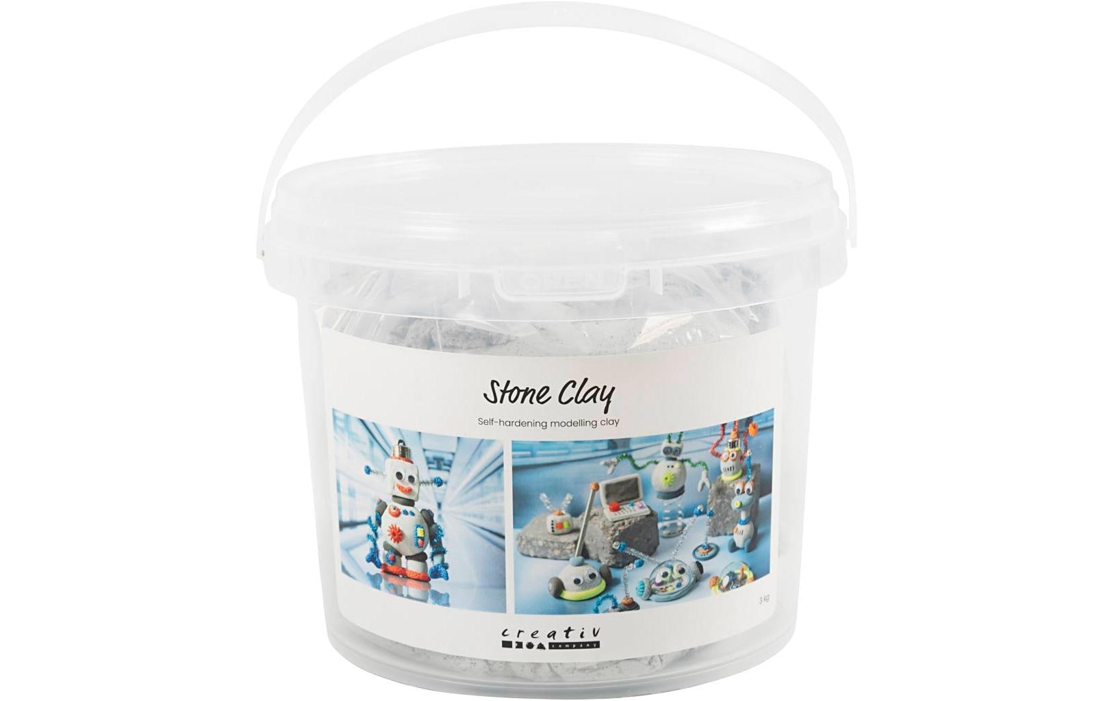 Creativ Company – Modelliermasse Stone Clay, Lufttrocknend, 3,0 kg, 60% natürliches Steinpulver
