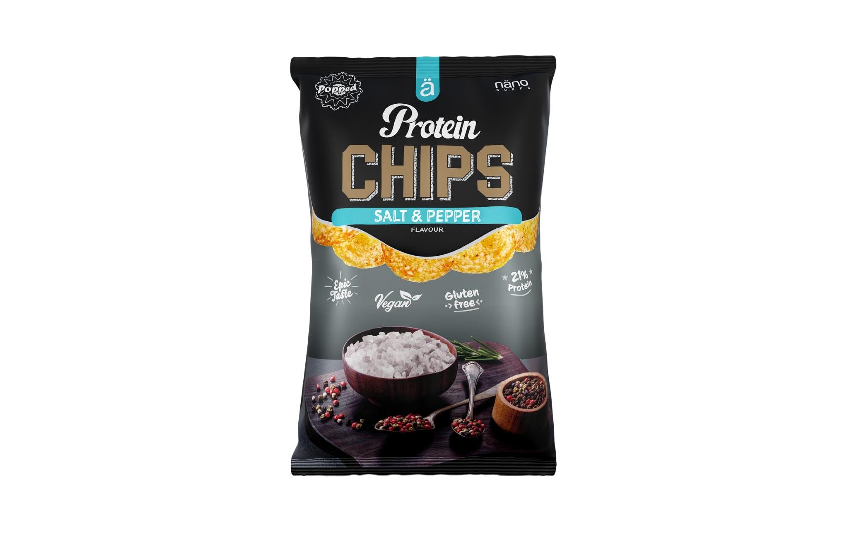 Näno Protein Popped Chips – Salz & Pfeffer, Vegan, Glutenfrei – 40 g