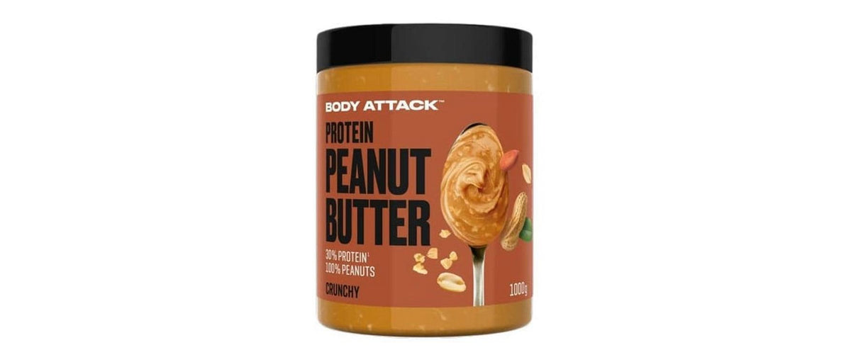 Body Attack Erdnussbutter Natural, Crunchy, Vegan – 1 kg