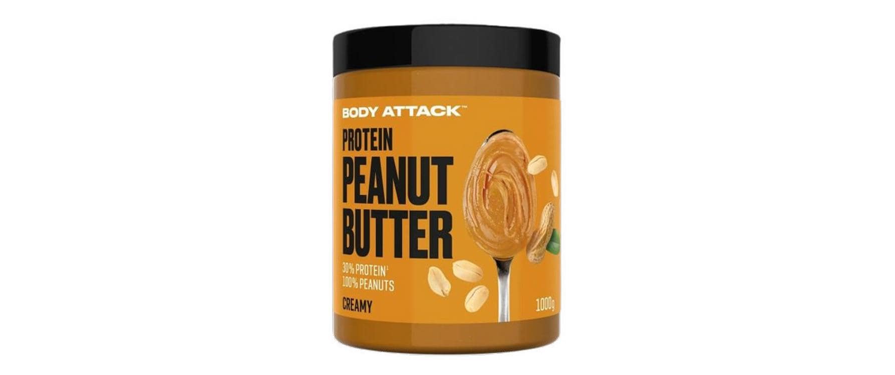 Body Attack Erdnussbutter Natural, cremig, vegan – 1 kg