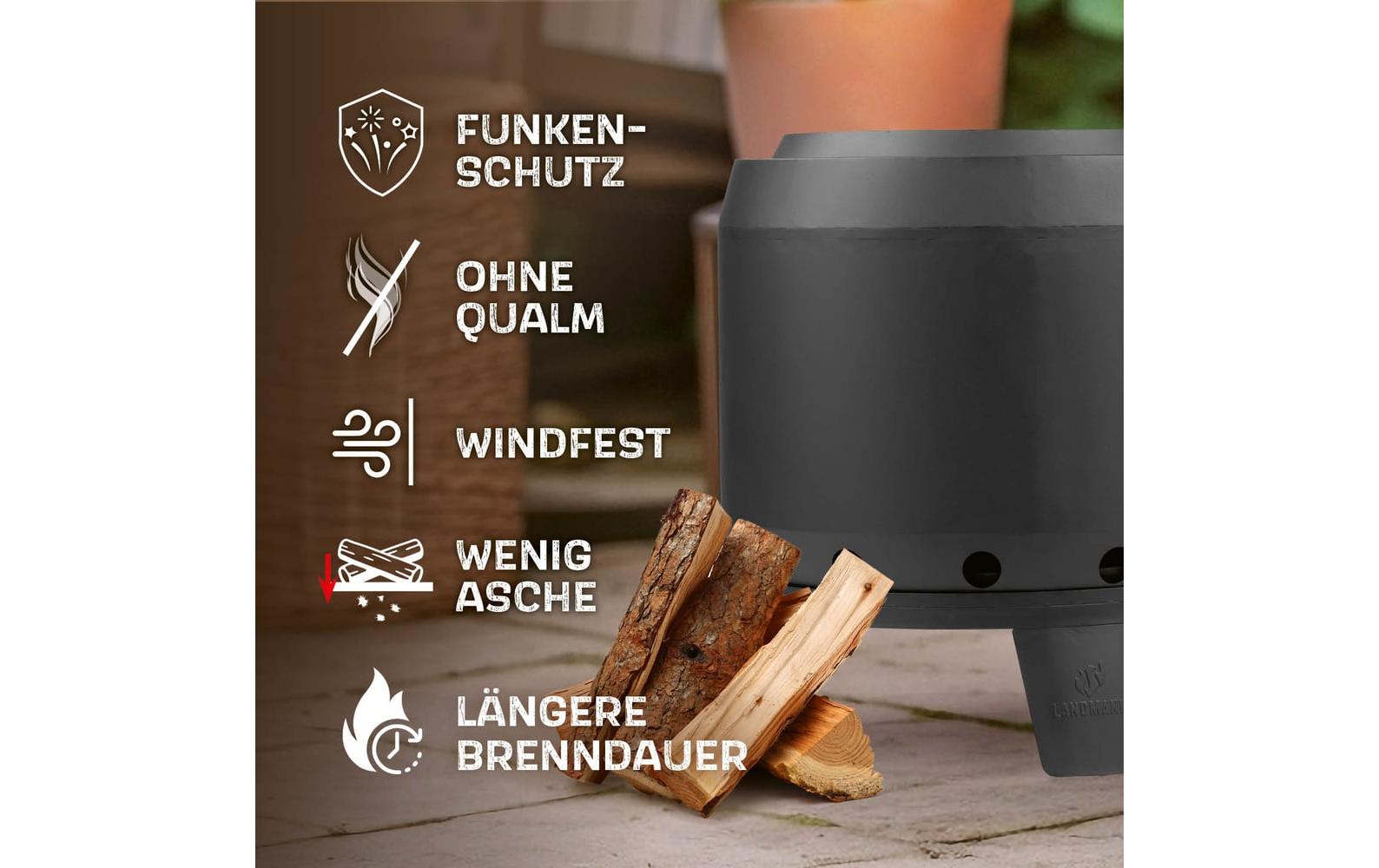 Landmann Feuerkorb – Ø 50 × 57 cm – Stahl, schwarz