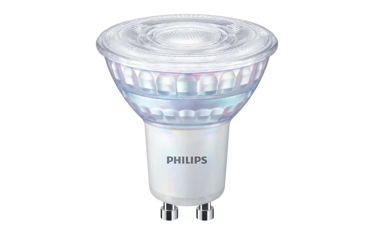 Philips LED-Reflektor GU10 – 575 lm, 5,5 W, Warmweiss 2200–2700 K, 36°, dimmbar – IP20 – 1 Stk. – Weiss, Glas