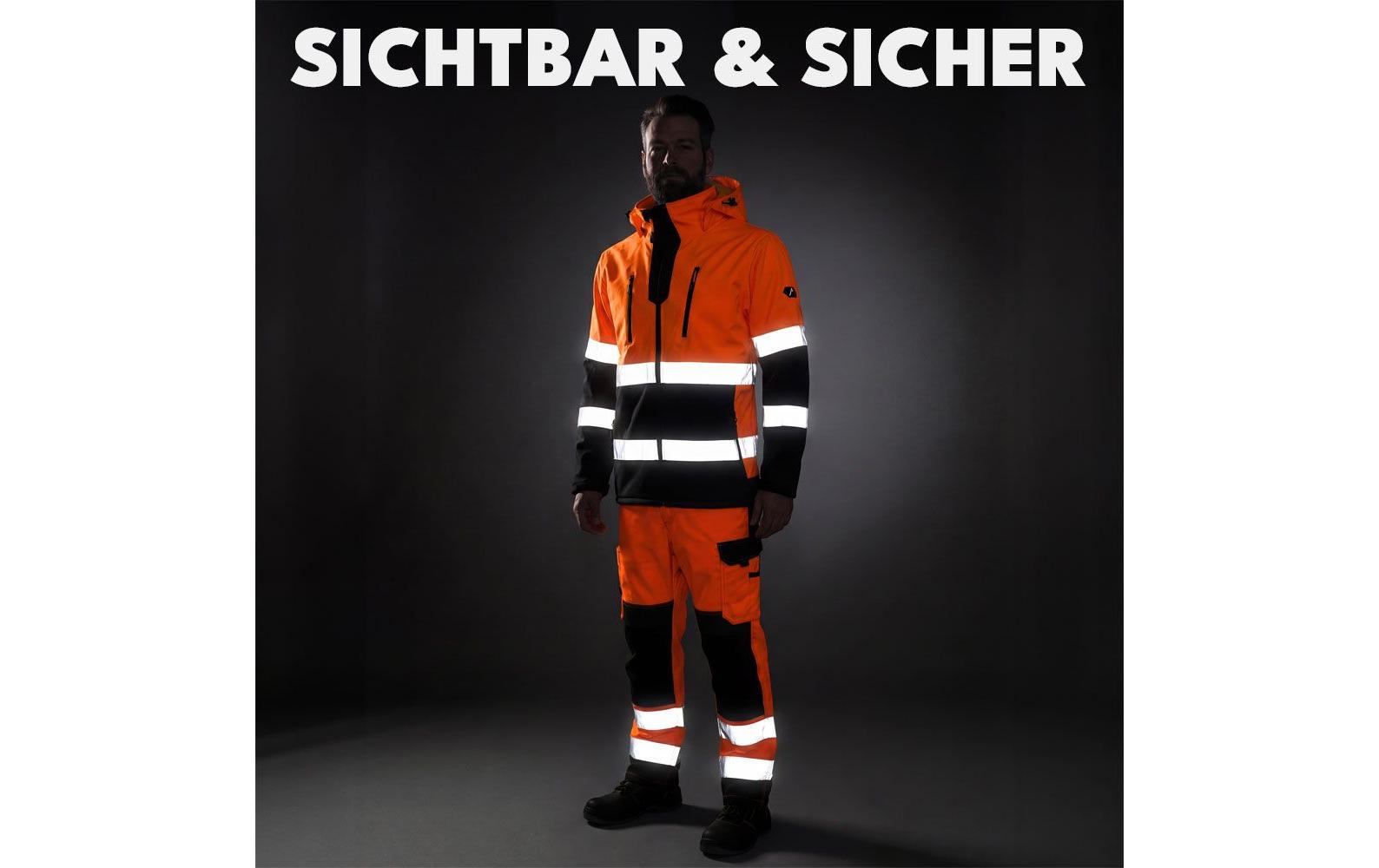 ACE – Softshell-Warnjacke, Klasse 2 – Orange, S – Polyester