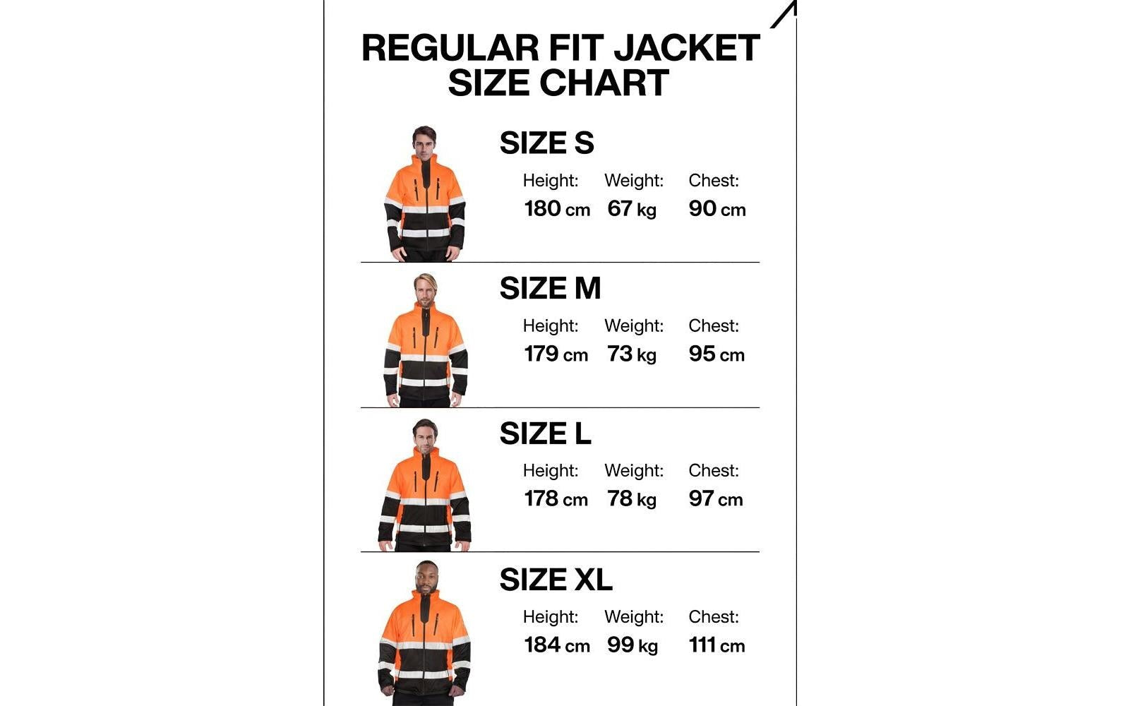 ACE – Softshell-Warnjacke, Klasse 2 – Orange, S – Polyester