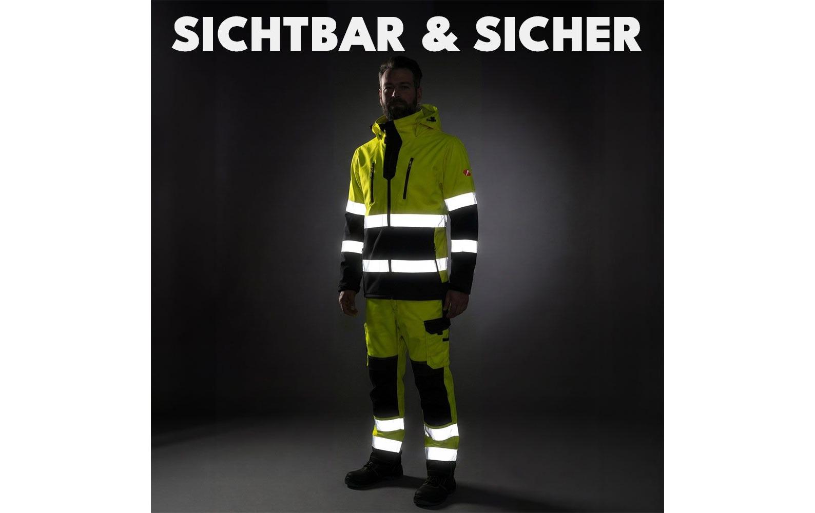 ACE – Softshell-Warnjacke – 3XL – Gelb, Polyester, Klasse 2