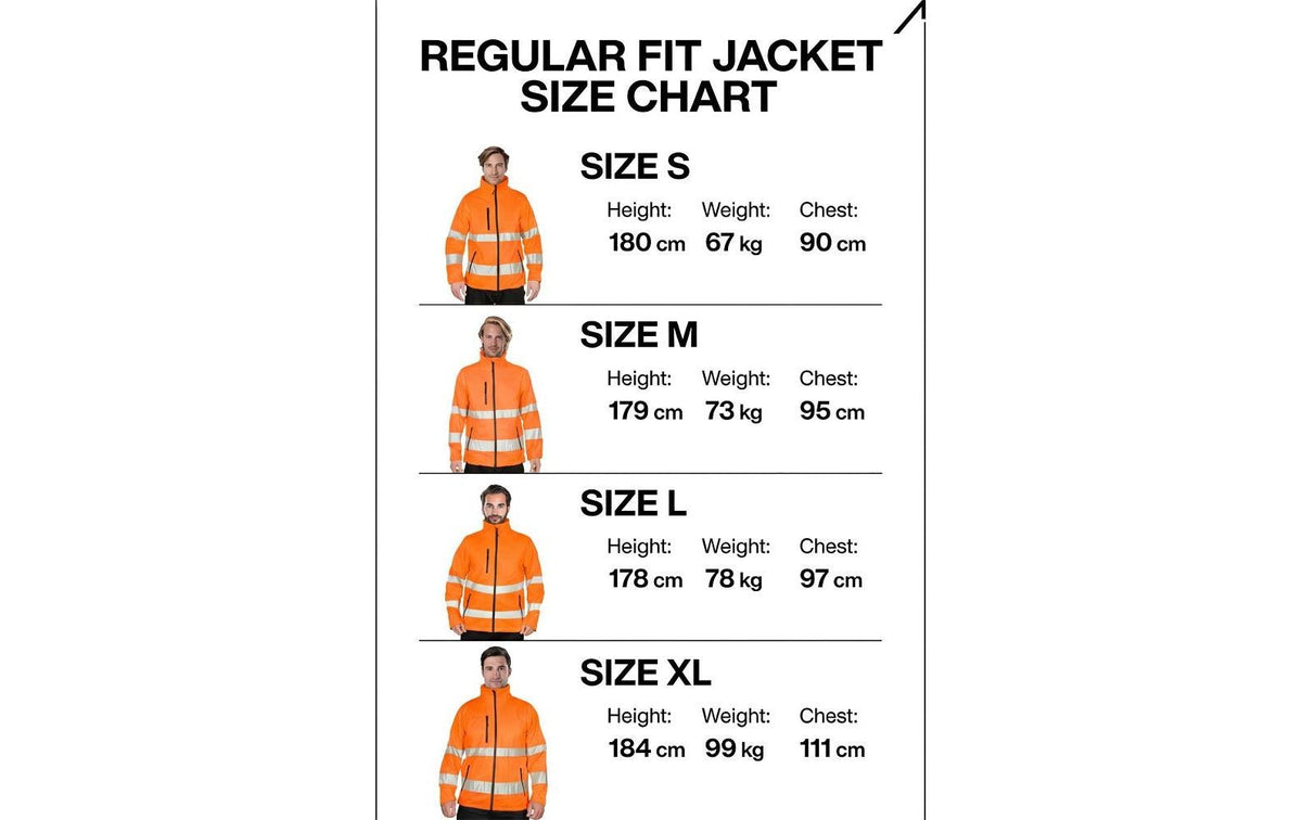 Ace Warnjacke, Klasse 3 – Orange, S, Polyester, Softshell